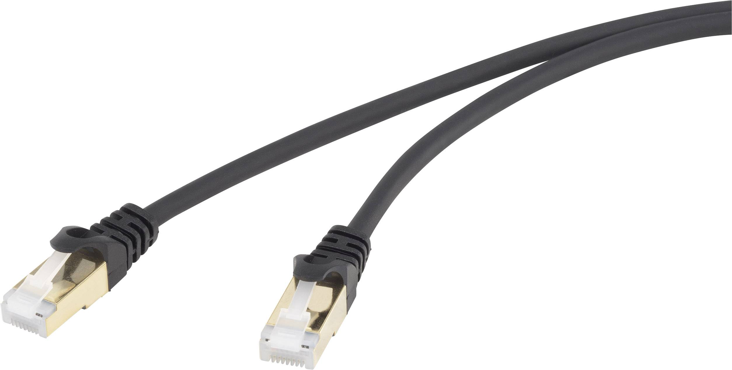 kabel LAN Renkforce RF-4241886, 1 szt., RJ45, F/FTP, 1.00 m, czarny