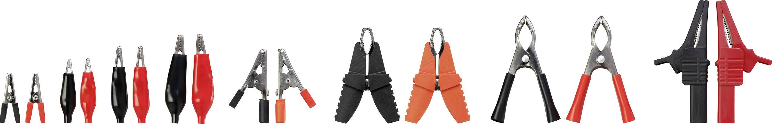 Набір затискачів «крокодил» VOLTCRAFT 1417395 1417395 Довжина: 230 мм чорний, червоний 42 шт.