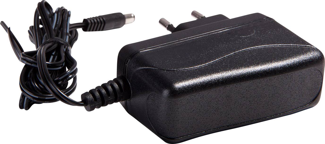 Czarna ładowarka z wtyczką europejską i cienkim przewodem, który można podłączyć do urządzeń elektronicznych.