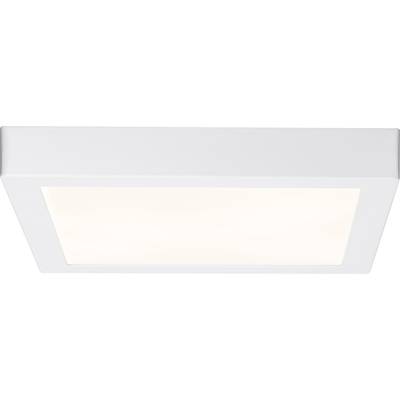 Biała kwadratowa lampa sufitowa z matowym kloszem, która zapewnia równomierne, rozproszone światło. Idealna do pomieszczeń mieszkalnych.