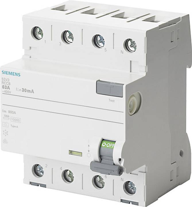 Диференціальний автоматичний вимикач Siemens 5SV36446, 4 контакти, 40 A, 0,3 A, 400 V