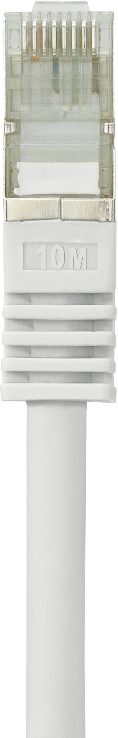 Białe przewód Ethernet z przezroczystym wtykiem RJ45, odpowiedni do połączeń sieciowych.