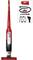 Czerwony bezprzewodowy odkurzacz z akcesoriami, takimi jak rurka ssąca, nakładki szczotkowe i przewód. Urządzenie posiada moc 32V.