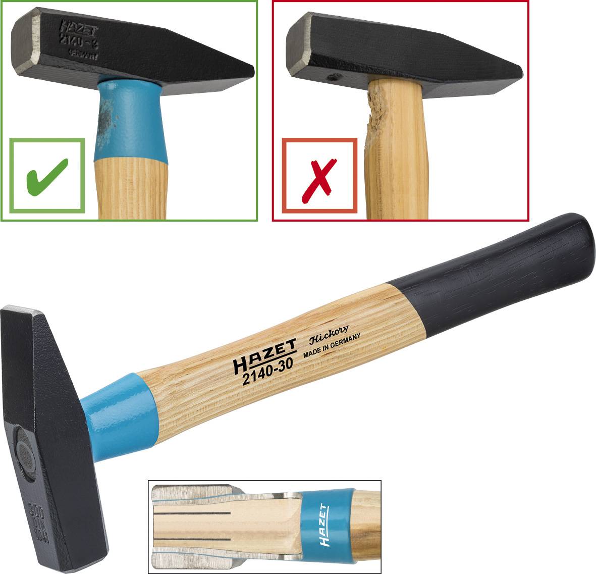 Hazet BluGuard 2140-100 Młotek ślusarski 1227 g 360 mm DIN 1041 1 szt.