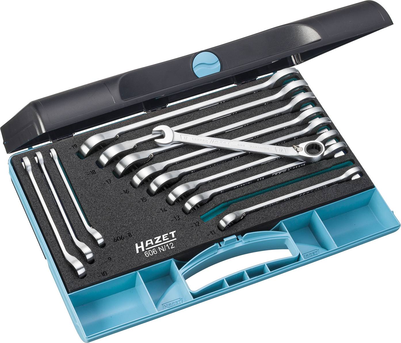 Набір комбінованих ключів Hazet 606N/12 з тріскачкою