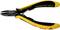 Żółte szczypce boczne z czarnym uchwytem z napisem 'Bernstein', odpowiednie do precyzyjnych prac elektrycznych.