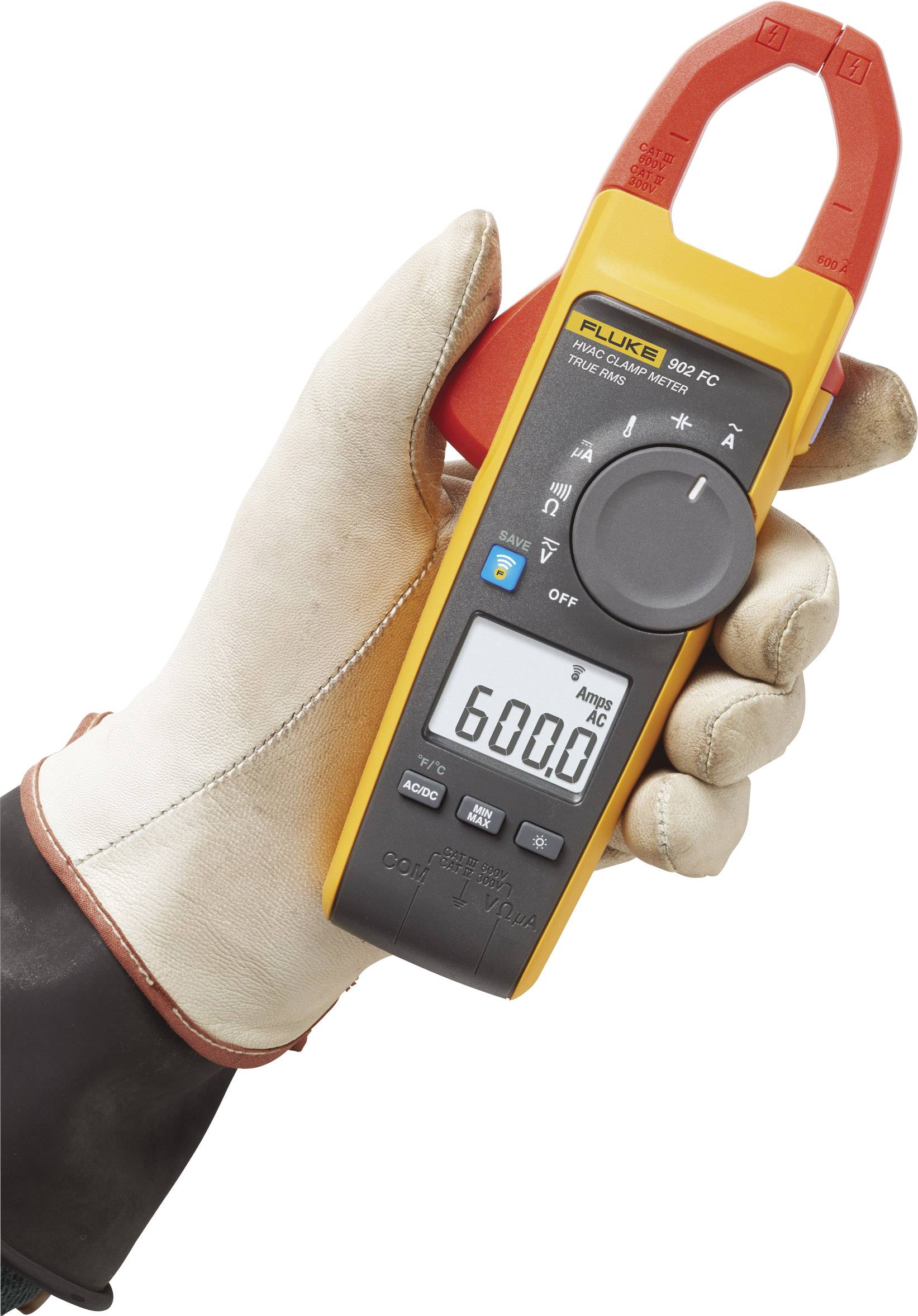 Цифровий мультиметр Fluke 902 FC із струмовими кліщами CAT III 600 В, CAT IV 300 В, кількість відображень: 6000