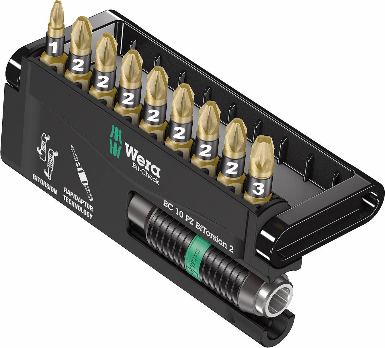 Біта Wera Bit-Check 10 PZ BiTorsion 2 біти 05347153001 1 шт. Хрестовий хрест Pozidriv