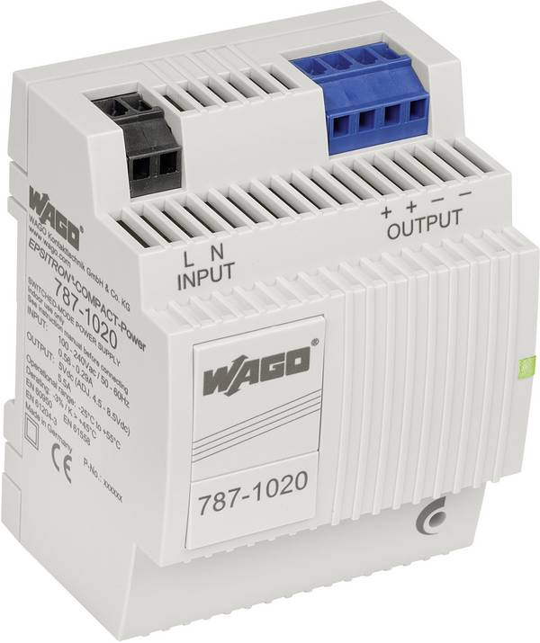 Zasilacz na szynę DIN WAGO 787-1020, 24 V/DC, 5.5 A, 27.5 W