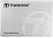Srebrny dysk SSD firmy Transcend z logo i napisem 'Solid State Drive' na przedniej stronie.