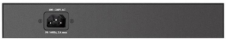 Urządzenie z zasilaniem 100–240V AC, 50/60Hz, maks. 2A na tylnej obudowie.