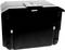 Czarna, prostokątna skrzynka z zdejmowaną pokrywą, prawdopodobnie pojemnik do przechowywania lub obudowa, bez widocznych oznaczeń.
