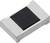 Mały, prostokątny elektroniczny rezystor z czarną częścią środkową i srebrnymi krawędziami.