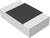 Prostokątny, płaski, czarny element na srebrnym nośniku, prawdopodobnie elektroniczny rezystor lub podobny komponent.