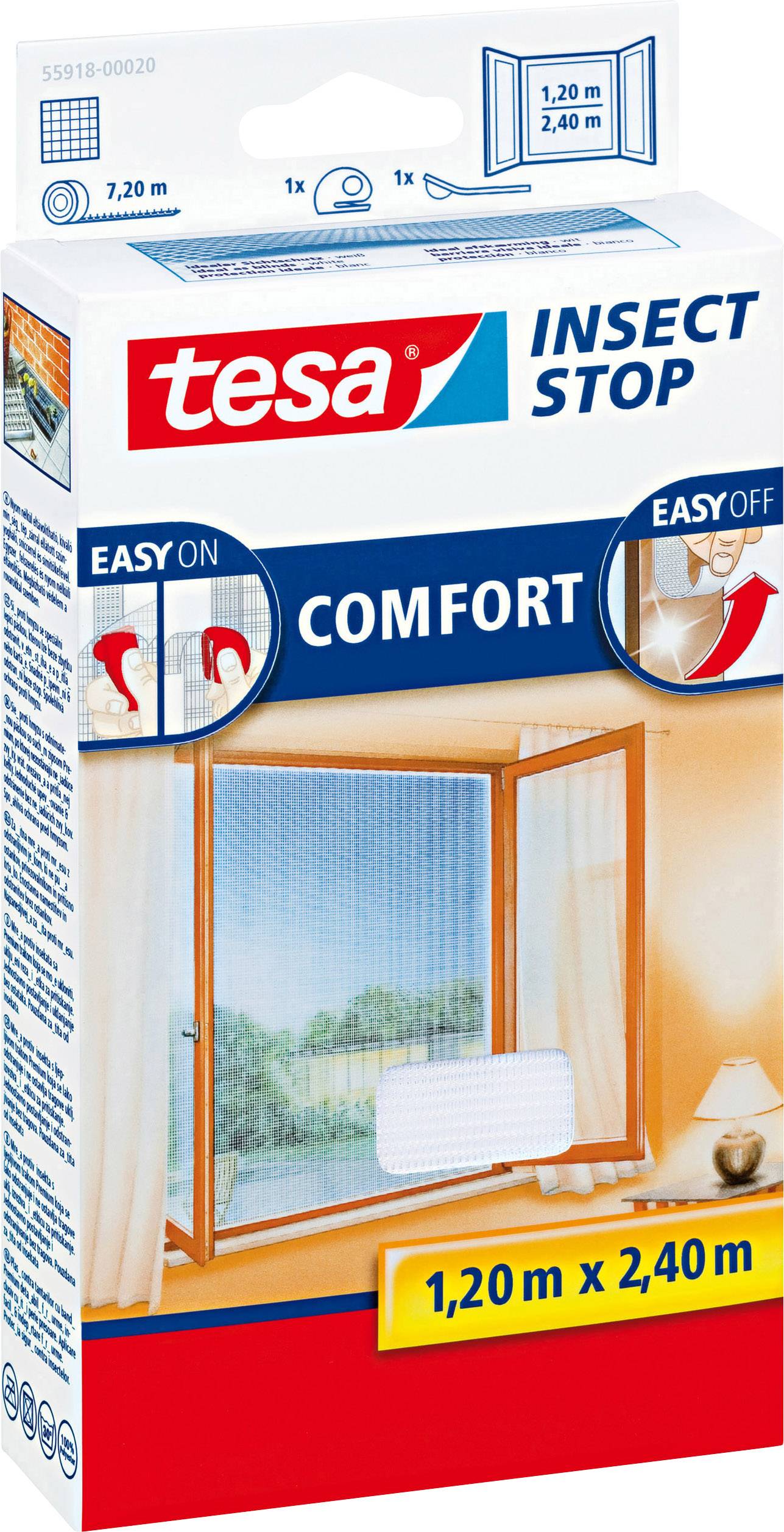 Москитная сетка tesa COMFORT 55918-00020-00 (Ш x В) 1200 мм x 2400 мм, белая, 1 шт.