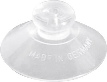 Przezroczysty przyssawka z napisem „Wyprodukowano w Niemczech".