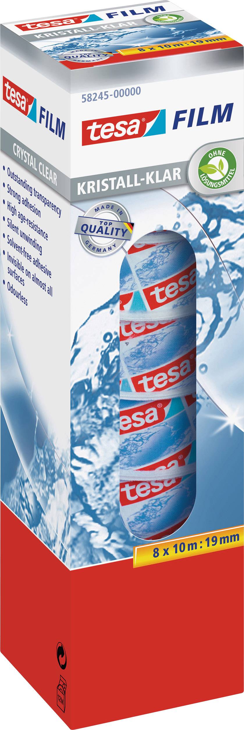 Прозрачная клейкая лента tesa 58245-00000-01 (Д x Ш) 10 м x 19 мм 10 м 8 шт.