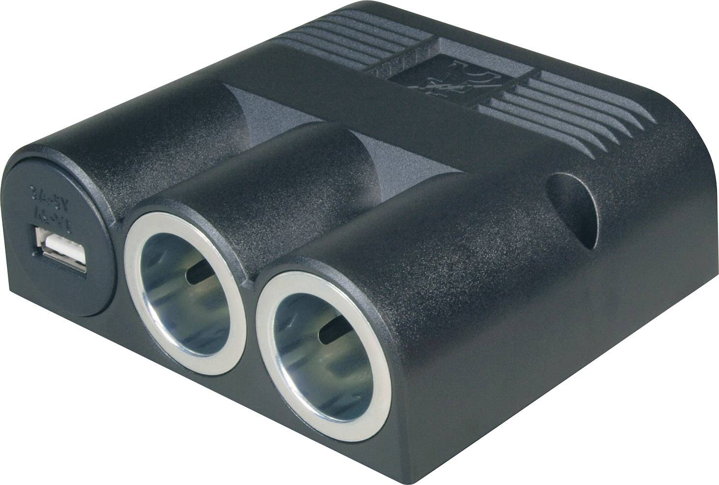 Podwójne gniazdo zapalniczki do zabudowy ze złączem USB ProCar 67334501, Obciążalność prądu maks.: 16 A, 12 - 5 V, 24 - 