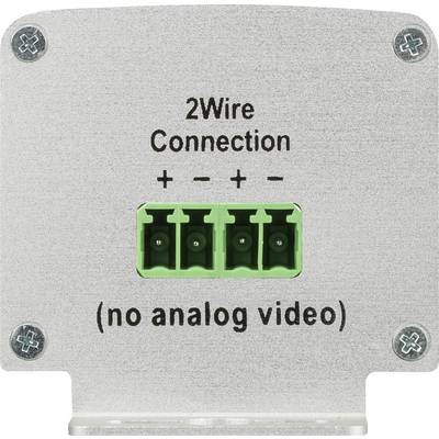 Wtyk z oznaczeniem '2Wire Connection', wskazujący bieguny plus i minus. Informacja 'no analog video' poniżej.
