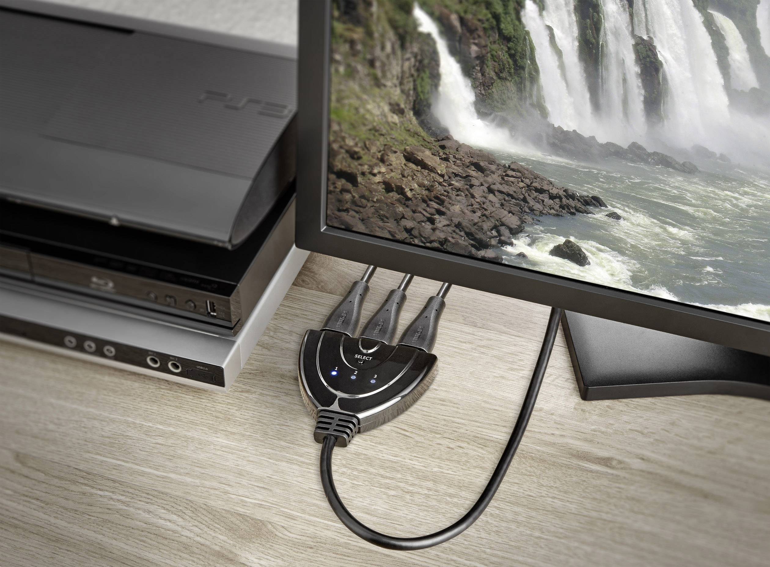 Przełącznik 3-portowy HDMI Basetech-3