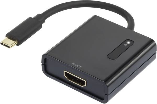 Renkforce RF-4472892 USB / HDMI adapter [1x złącze męskie USB-C - 1x złącze żeńskie HDMI] czarny styki pozłacane  15.00 cm