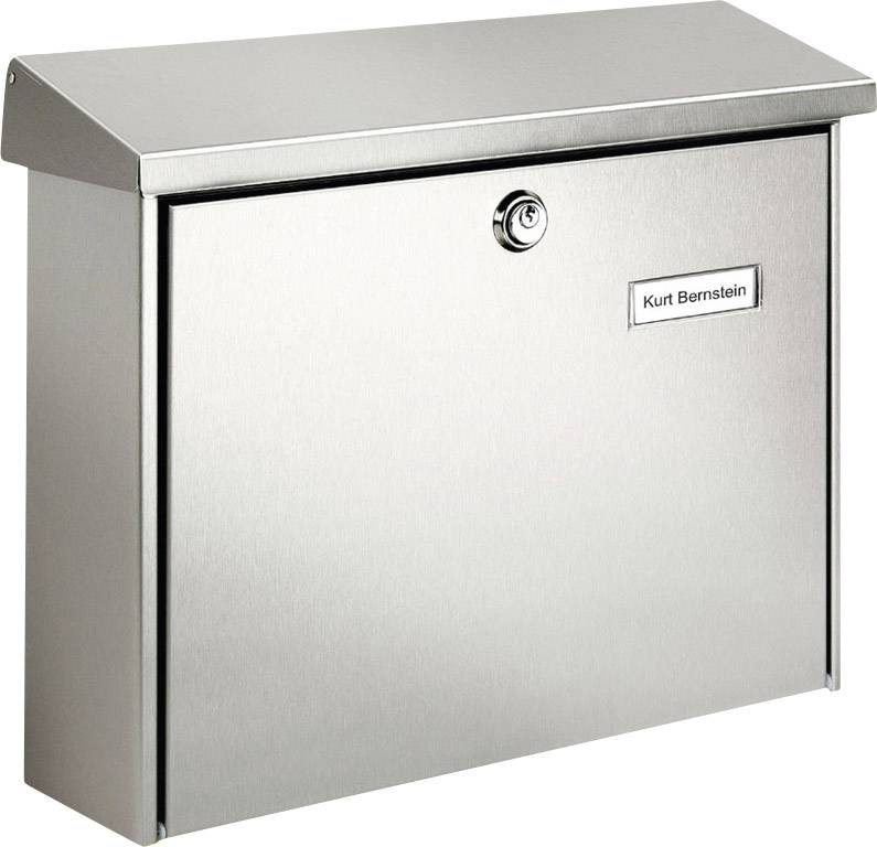 Burg Wächter 8140 AMRUM 3867 NI срібна поштова скринька з нержавіючої сталі з замком на ключ