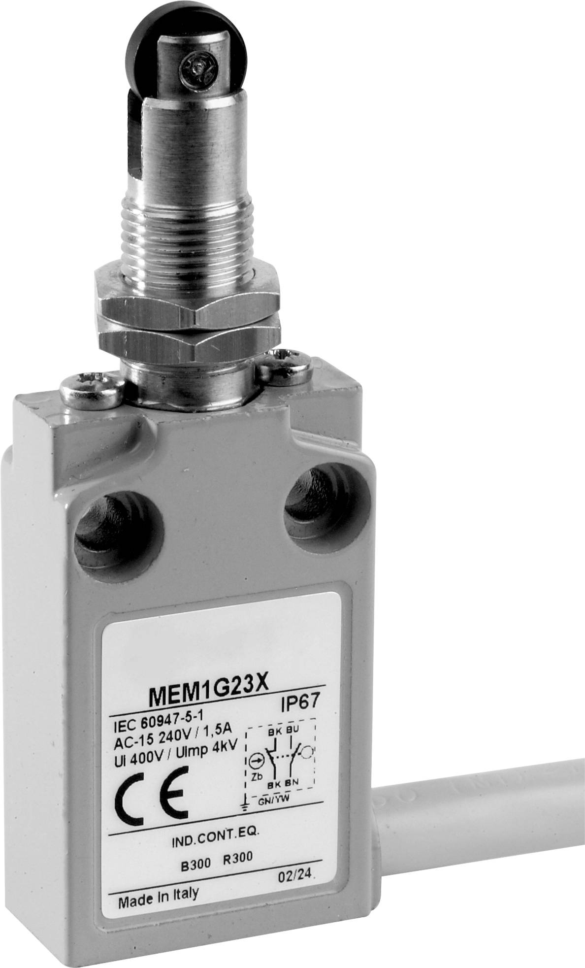 Кінцевий вимикач Panasonic MEM1G23ZD MEM1G23ZD 24V 5A поворотний важіль з роликом IP67 1 шт.