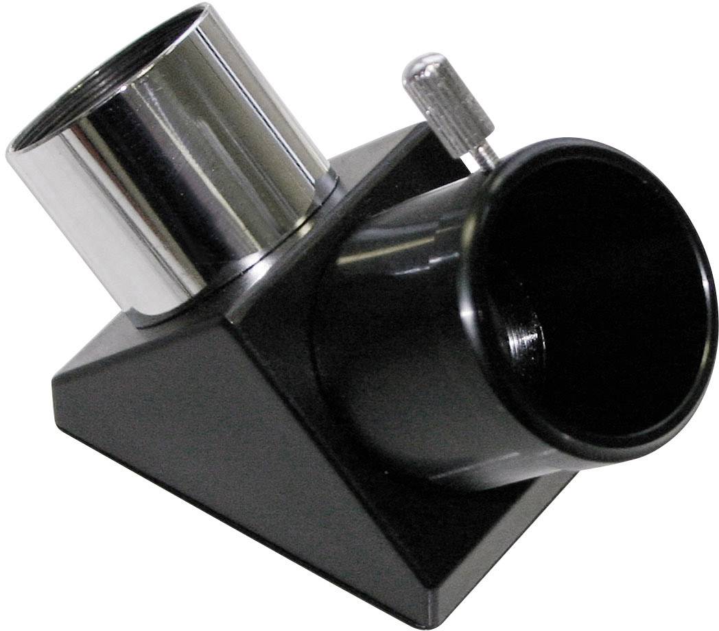 90-stopniowa przekątna pryzmatyczna do teleskopu, wykonana z czarnego i srebrnego metalu, zapewnia wygodną obserwację nieba.