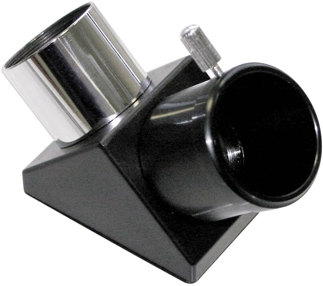 Metalowy adapter zwierciadlany o kącie skośnym do teleskopu, umożliwiający wygodną obserwację poprzez zmianę kierunku padania światła.