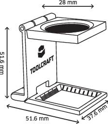 TOOLCRAFT 1505090 прецизійна лупа з різьбовою пластиною, 6-кратне збільшення