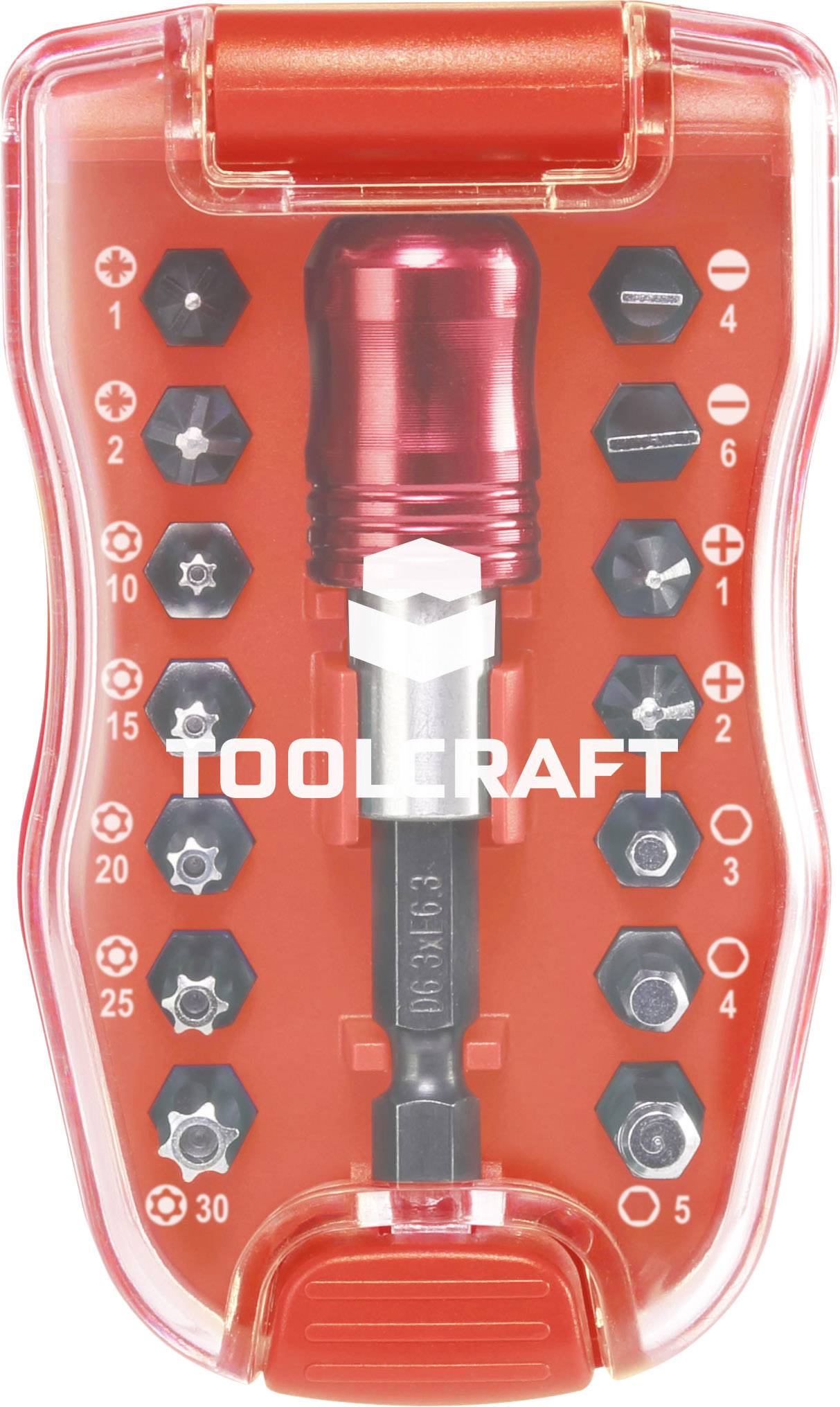 Біти TOOLCRAFT TO-6623460, 1 шт., хрестовий хрест, позидрив, внутрішній шестигранник, внутрішній шестигранник (TX)