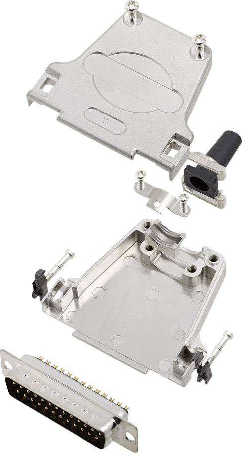 encitech DTZF25-DBP-K 6355-0044-03 Комплект роз'ємів D-Sub чоловічі 180° Кількість контактів: 25 Паяльна чашка 1 комплект