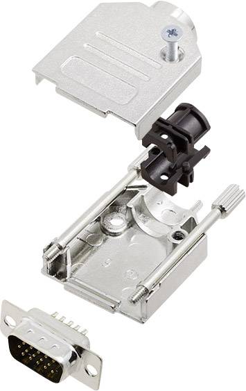 Комплект роз'ємів D-Sub чоловічого типу encitech 6355-0012-01 DTZK09-HDP15-K, ряди: 3, контакти: 15, 180°, 1 комплект