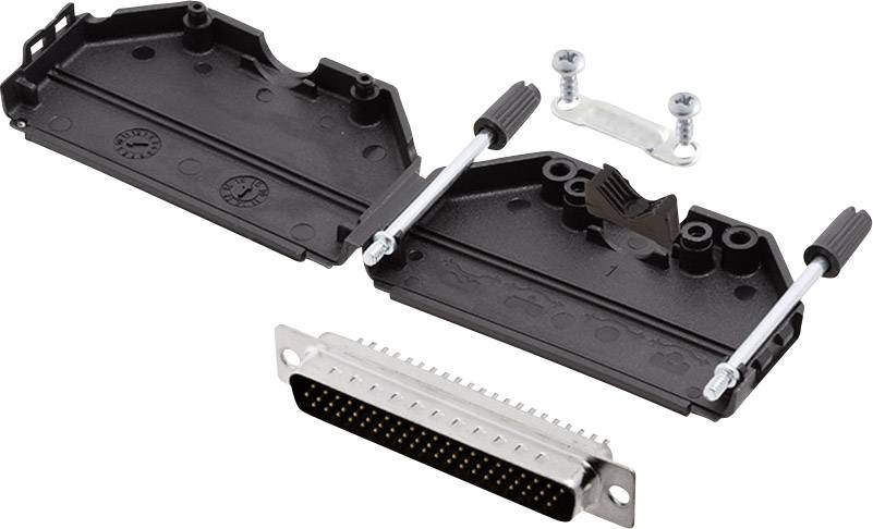 encitech DPPK37-BK-HDP62-K 6355-0011-04 Комплект роз'ємів D-Sub чоловічі 180° Кількість контактів: 62 Паяльна чашка 1 комплект