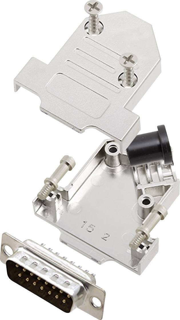 encitech D45NT15-M-DBP-K 6355-0072-02 Комплект роз'ємів D-Sub чоловічі 45° Кількість контактів: 15 Паяльна чашка 1 комплект