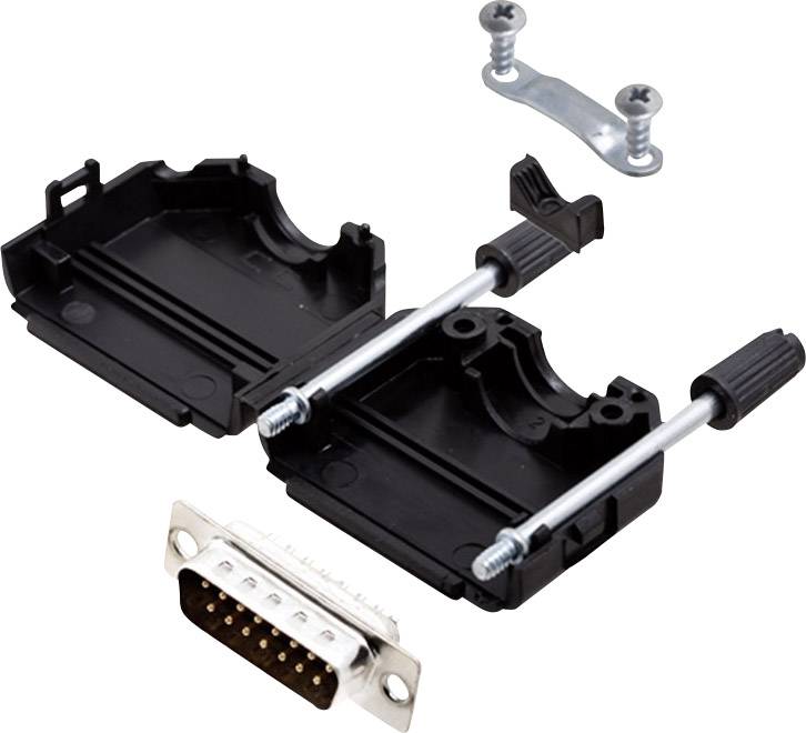 encitech 6355-0001-02 Zestaw listew męskich D-Sub DPPK15-BK-DBP-K, rzędy: 2, styki: 15, 180 °, 1 zest.
