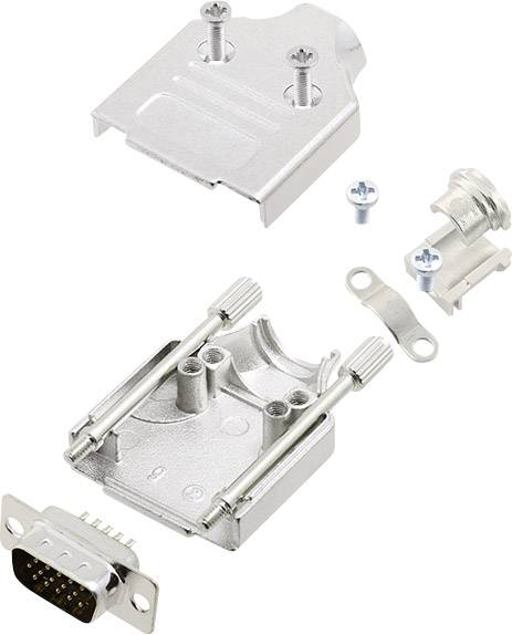 Комплект роз'ємів D-Sub чоловічого типу MHDM-09-HDP15-K, ряди: 3, контакти: 15, 180°, 1 комплект