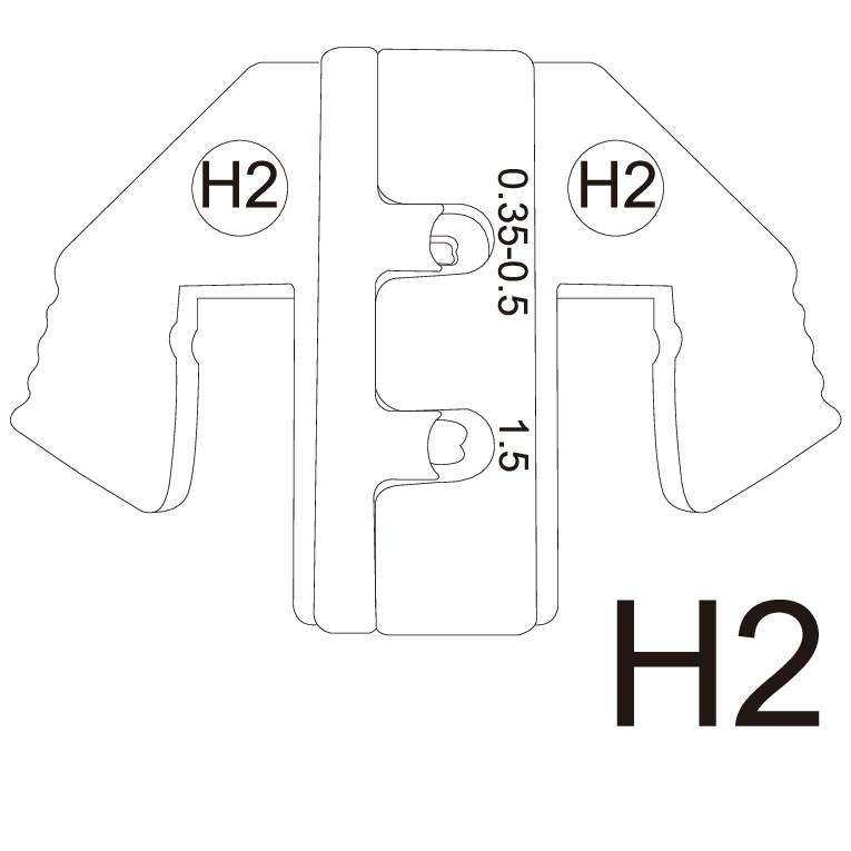 Rysunek techniczny części mechanicznej z oznaczeniami 'H2', '0.3-0.5', '15'. Rysunek przedstawia element o kształcie wyżłobień.