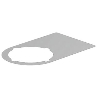 Szaro-srebrna płyta metalowa z okrągłym otworem i fazowanymi krawędziami, prawdopodobnie element konstrukcyjny lub adapter.