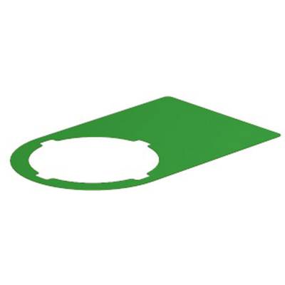 Zielona, prostokątna plastikowa osłona z wycięciem na złącze okrągłego wtyczki.