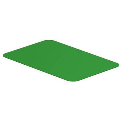 Zielony, prostokątny obiekt o zaokrąglonych narożnikach na białym tle.