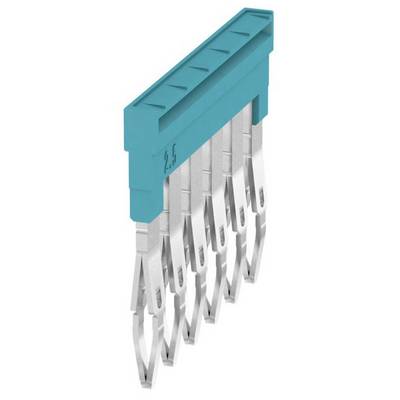 Wielostykowy, niebieski złącze z metalowymi stykami, odpowiednie do połączeń elektrycznych z rozstawem 2,5 mm między pinami.
