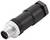 Czarny, cylindryczny złącz z gwintem metalowym, odpowiedni do zastosowań przemysłowych.