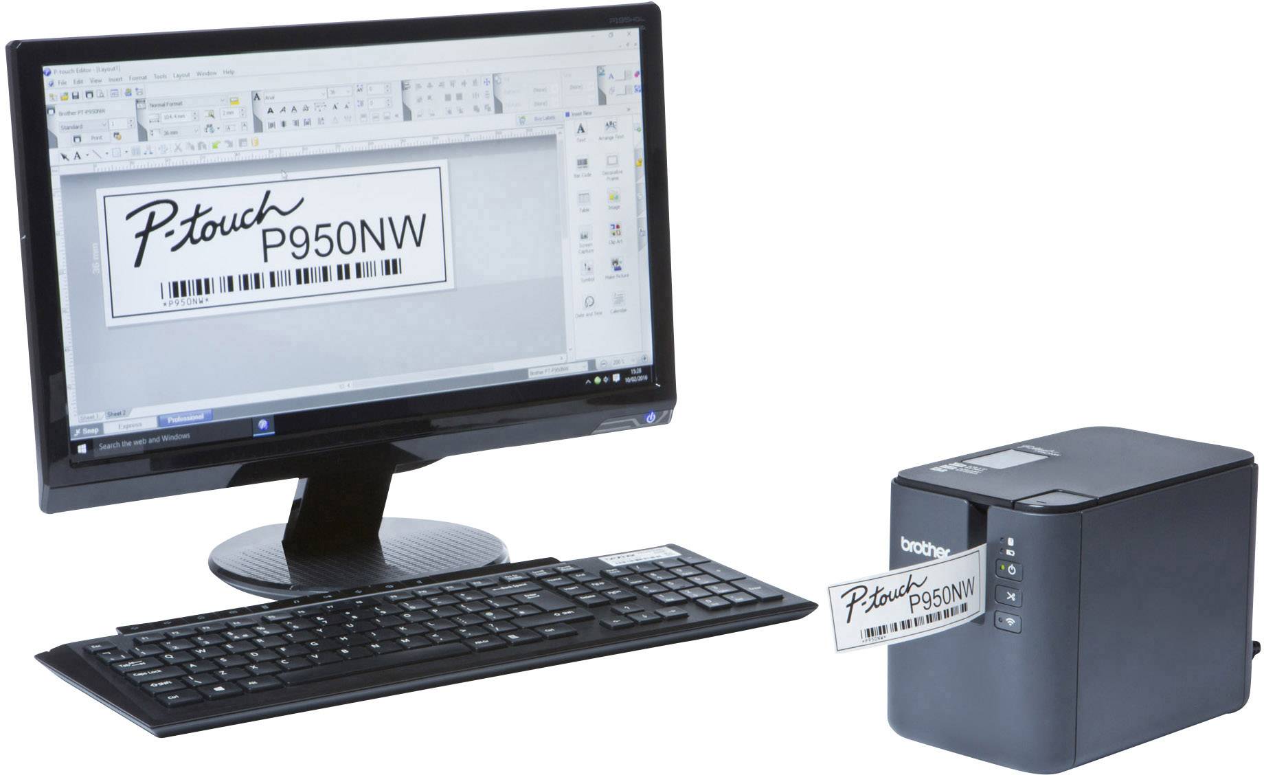 Принтер етикеток Brother PTP950NWZG1, підходить для стрічок: TZe, HSe, Hge, Ste, Fle