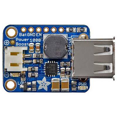 Elektroniczny układ scalony na niebieskiej płytce drukowanej z gniazdem USB, slotem na baterię i wieloma chipami. Oznaczenia 'Bat', 'GND', 'EN', 'LBO'.