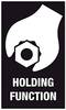 Ilustracja stylizowanego klucza płaskiego z śrubą sześciokątną oraz tekstem 'Holding Function', wskazująca na funkcję mocowania.