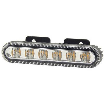 Listwa LED z sześciokątnymi lampami, w czarnej ramce, przeznaczona do użycia jako światło dzienne lub dodatkowe oświetlenie.