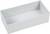 Prostokątny, biały pojemnik plastikowy z gładkimi ściankami wewnętrznymi. Odpowiedni do przechowywania mniejszych przedmiotów.