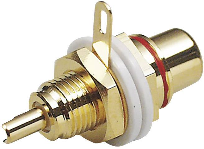 BKL Electronic 0101142 Роз'єм RCA/Cinch чоловічий, жіночий, для вбудованого підключення Кількість контактів: 2 червоний 1 шт.