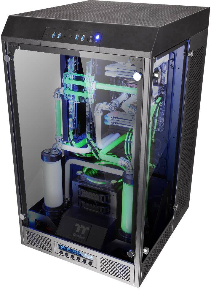 Thermaltake The Tower 900 Full Tower Obudowa do komputera czarny z 2 wentylatorami LED, kompatybilna z systemami chłodze-4
